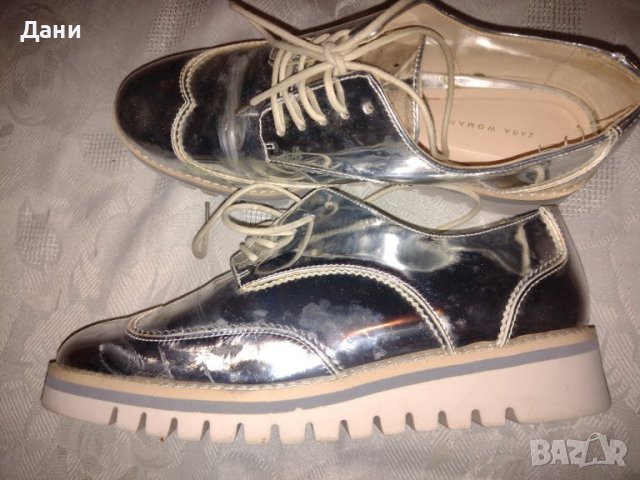 Зара дамски / детски  обувки  в сребристо, снимка 6 - Други - 38493176