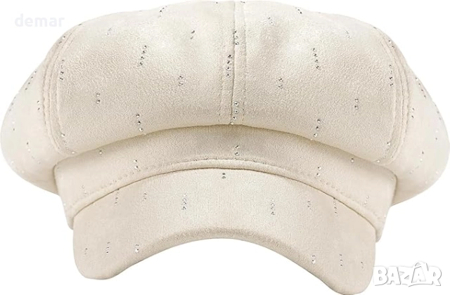 MESU Шапка за жени, барета, винтидж шапка с козирка, кафява, снимка 3 - Шапки - 52722279