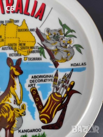 Австралийска порцеланова чиния за стена, снимка 4 - Антикварни и старинни предмети - 53258066