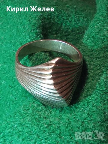 СТАР СРЕБЪРЕН РЕЛЕФЕН АРТ ДЕКО ПРЪСТЕН ОКСИДИРАНО СРЕБРО 925 МАЙСТОРСКИ ВИНТИДЖ КЛАСИКА МОДЕЛ 25797 , снимка 3 - Пръстени - 35747939