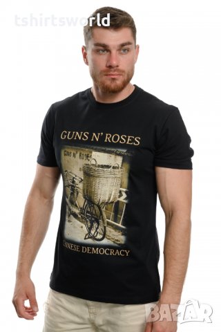 Нова мъжка тениска с дигитален печат на музикалната група GUNS'N ROSES - Chinese Democracy с гръб, снимка 6 - Тениски - 37699592