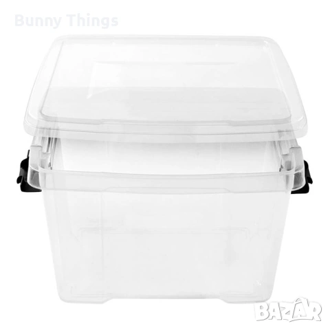 Пластмасова кутия за съхранение – прозрачна с капак 12 л, снимка 2 - Други стоки за дома - 53417653