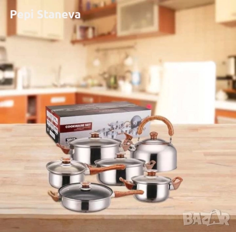 Кухненски комплект за готвене с охлаждащи дръжки, 12 части, снимка 3 - Други стоки за дома - 51755516