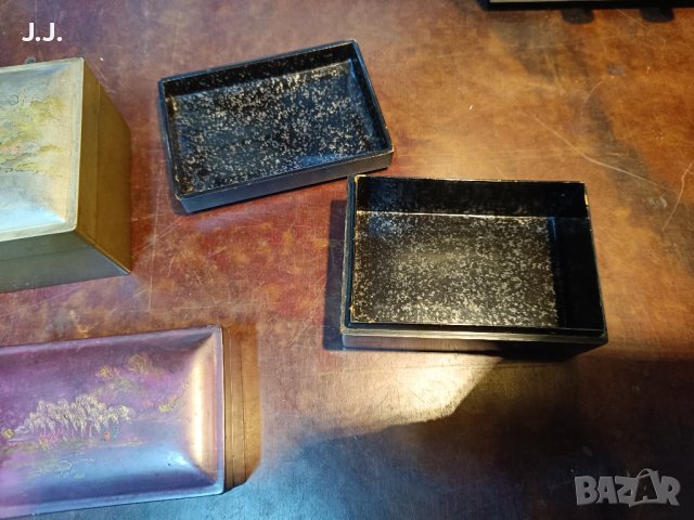 Винтидж кутия папие-маше / Papier Mache ,сет от 4-броя, снимка 3 - Антикварни и старинни предмети - 43944593