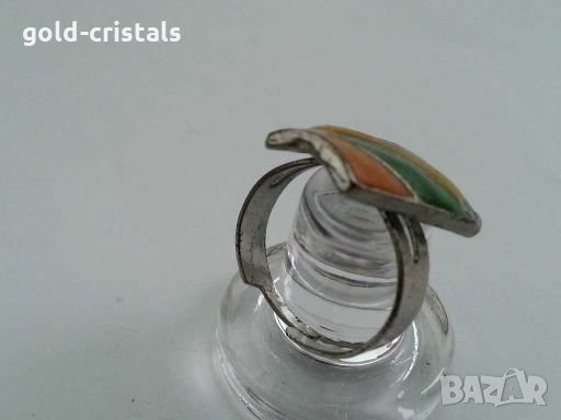 Ретро пръстен с цветен емайл , снимка 3 - Антикварни и старинни предмети - 28778574