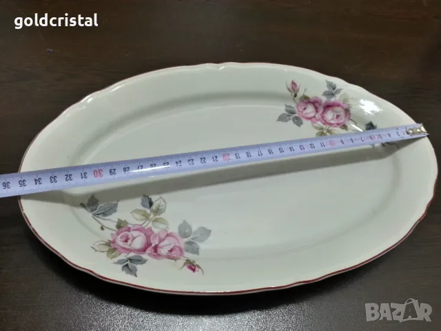 Стар български порцелан плато елипса , снимка 5 - Антикварни и старинни предмети - 48936698