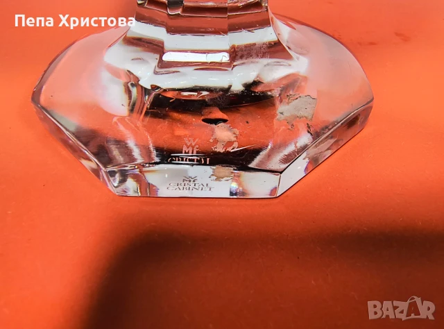 Ваза от двукомпонентен немски кристал WMF, снимка 3 - Вази - 51145672