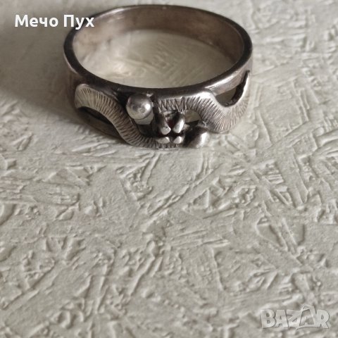 Стар сребърен пръстен (187), снимка 6 - Пръстени - 43056551
