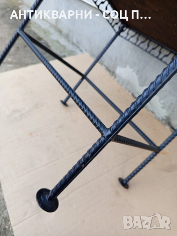 Стара Ръчно Изработена Малка Масичка От Ковано Желязо. НОМЕР 682., снимка 4 - Антикварни и старинни предмети - 53407162