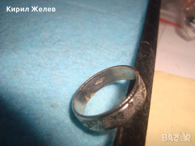 СТАР ВИНТИДЖ ОРНАМЕНТИРАН СРЕБРИСТ МЕТАЛЕН ПРЪСТЕН ХАЛКА РЪЧНА ЮВЕЛИРНА ИЗРАБОТКА 26931, снимка 12 - Антикварни и старинни предмети - 34896293