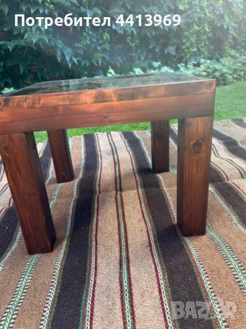 Уникална маса от автентична диканя с кремъци – ръчна изработка, снимка 3 - Маси - 51065807