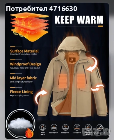 Зимно мъжко яке, снимка 5 - Якета - 53193644