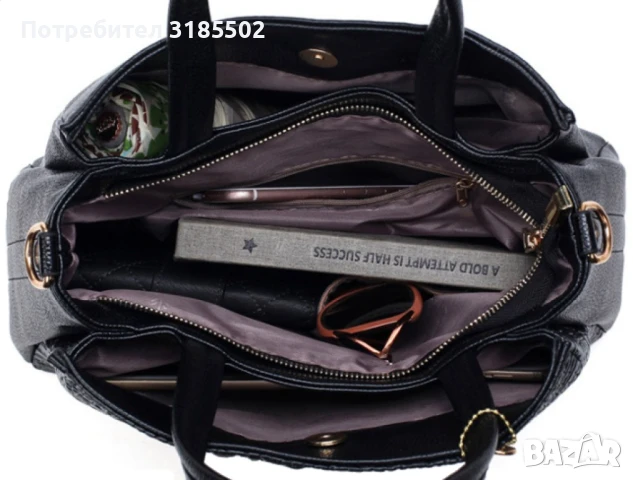 Елегантна чанта в черен цвят, снимка 4 - Чанти - 51206842