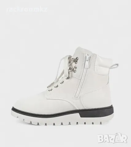 Дамски бели боти със спортна визия и топла вата 138428 white, снимка 2 - Дамски боти - 48309825