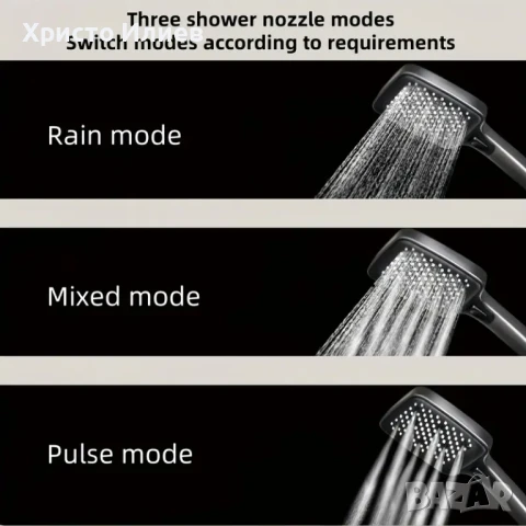 Душ система със светещ смесител Лед LED дисплей 4 функции бутони функция дъжд, снимка 11 - Смесители - 51417362