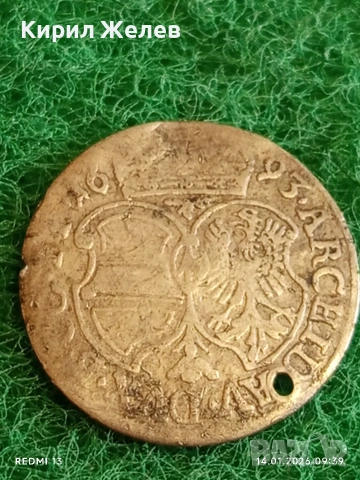 Сребърна монета 6 кройцера 1693г. Леополд първи Австрия уникат 52973, снимка 6 - Нумизматика и бонистика - 53092975