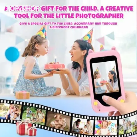 Нов Телефон с камера и игри - Играчка подарък за момичета на 3-8 години, снимка 4 - Конструктори - 49509684