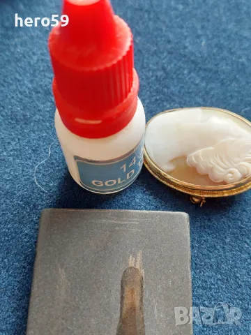 Антикварна златна камея,брошка,злато 14 к., снимка 10 - Колиета, медальони, синджири - 42523807