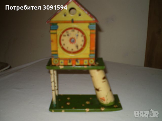 Тенекиена Играчка Часовник с пиле механика за части 