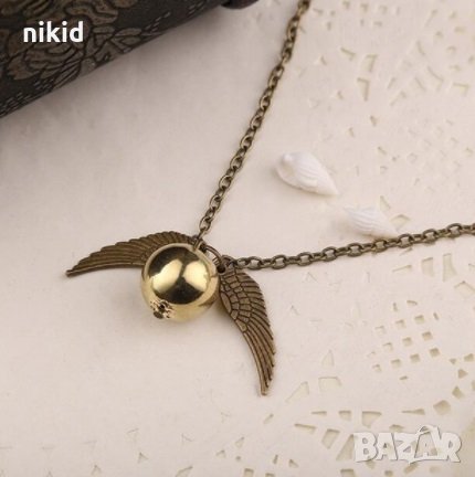 Дамско колие ангелски крила криле с топче метал златисто  сребристо, снимка 6 - Колиета, медальони, синджири - 20886500