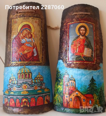 Рисувани керемиди - икони ,пейзажи, снимка 3 - Пана - 51154843