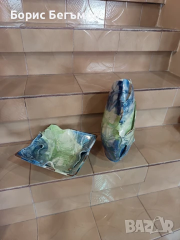 Комплект керамика ваза и фруктиера, снимка 8 - Други стоки за дома - 51316004