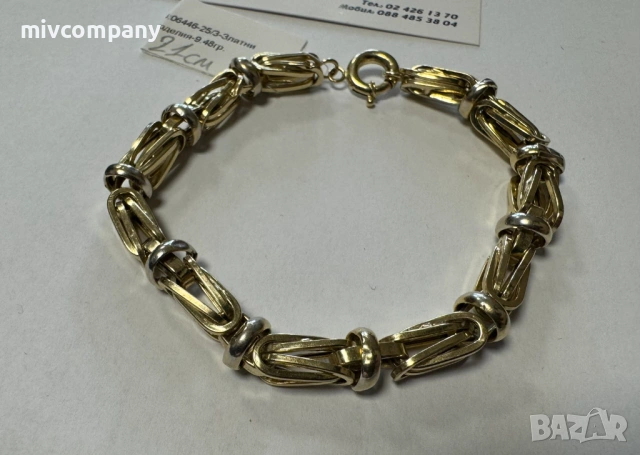 Златна гривна 9.48гр.21см.Намалена!!!, снимка 6 - Гривни - 53429201