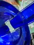 Фруктиера в изящeн  кобалтово син цвят с метална посребрена стойка., снимка 6