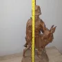 Стара красива дървена фигура ръчна изработка-елен и ловец, снимка 7