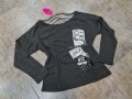 Нова колекция жестока сива дамска блуза с нарязан гръб и апликации на намаление , снимка 1 - Блузи с дълъг ръкав и пуловери - 34584721