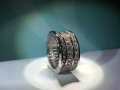 Сребърен пръстен с багети, модел на BVLGARI, снимка 6
