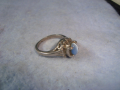 АРТ ДЕКО ПОСРЕБРЕН КРАСИВ ПРЪСТЕН с КАМЪК СИНЬО КОТЕШКО ОКО 20330, снимка 6