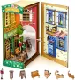 Нов Миниатюрна улична сцена – Дървен пъзел и декор за книги украса дом, снимка 3