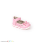 Бебешки анатомични обувки за прохождане за момиче в розово с коригираща велкро лепка и панделка, снимка 2