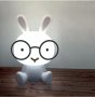 Детска нощна Лампа, Заек, USB, 20sm, бяла настолна лампа , снимка 3