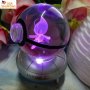 3D кристална топка LED pokemon,celebi,Snorlax,kyogre,Vulpix и др.