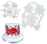 Коледна Звезда с листа релефни контур силиконов молд щампа печат форма за торта украса фондан