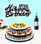 Happy Birthday футбол футболна топка игрище картонен топер украса декор за торта рожден ден, снимка 1
