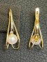 Руски златни обеци с естествени перли, снимка 1 - Обеци - 40172611