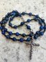 Разпятие, Кулие, Мъжки Гердан Хематит/Лазурит и Вулканичен Камък, снимка 6