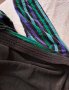 Нов мъжки памучен халат за SPA баня 2XL черен със синьо зелено райе, снимка 5
