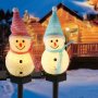 Коледни соларни LED лампи снежен човек 2 броя , снимка 1 - Други - 44087683
