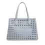 Модерна дамска чанта с перфорация, снимка 5