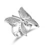 Красив сребърен пръстен с пеперуда и камъни , снимка 3