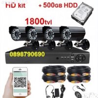 +500gb HDD Пълен пакет Dvr 4 камери SONY  CCTV Комплект видеонаблюдение, снимка 1 - Комплекти за видеонаблюдение - 22018610