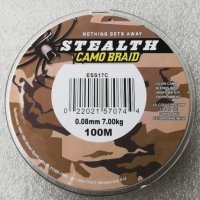 Плетено влакно за риболов - камофлажен конец STEALTH CAMO BRAITH 100, снимка 1 - Такъми - 33561021