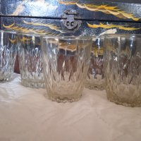 USSR Руски стъклени чаши масивно стъкло маркирани 6 бр. + 2 бр. бонус, снимка 2 - Сервизи - 43492151