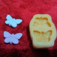 2 пеперуди пеперуда силиконов молд форма фондан шоколад гипс декор, снимка 2 - Форми - 37744153