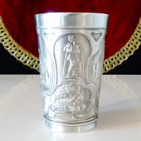 Чаша от калай с картини от Нюрнберг. , снимка 1 - Антикварни и старинни предмети - 39968028