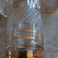 Пет стъклени тънкостенни чаши с релеф и позлата , снимка 2 - Чаши - 39038360